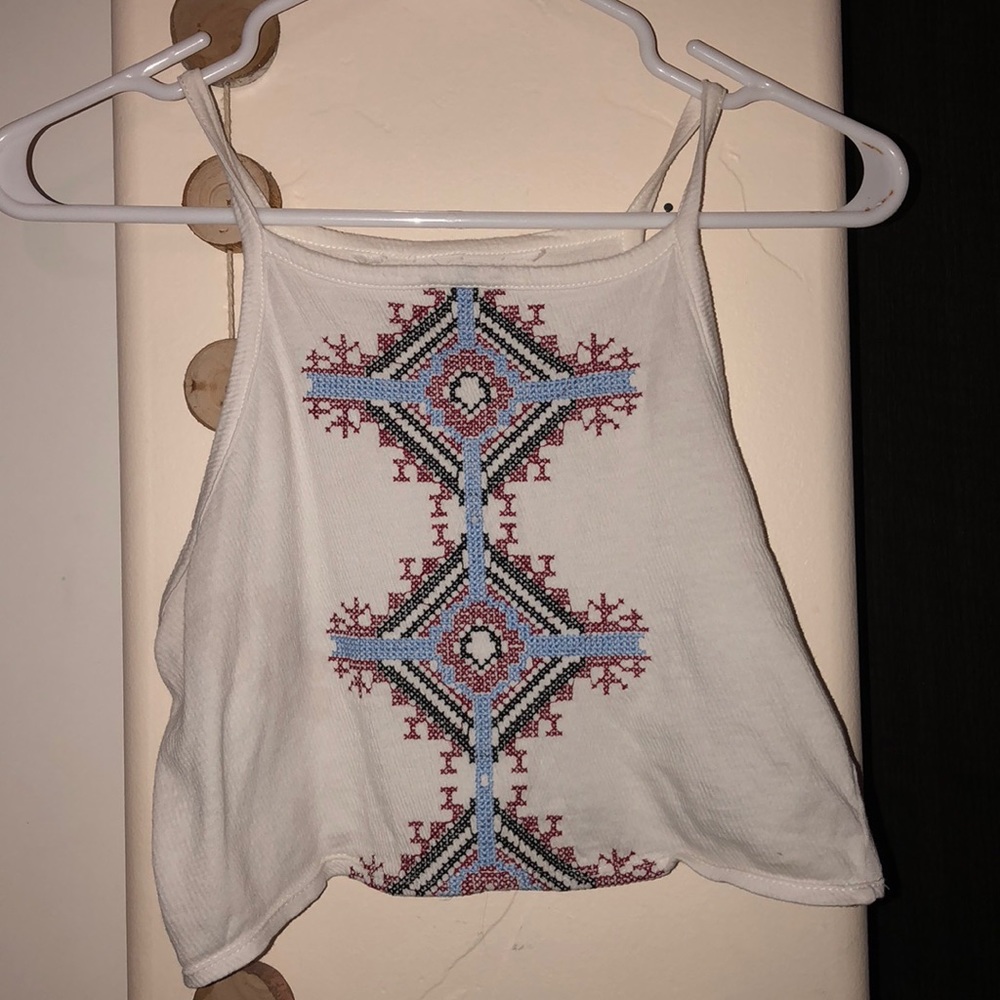 Cropped white tank top